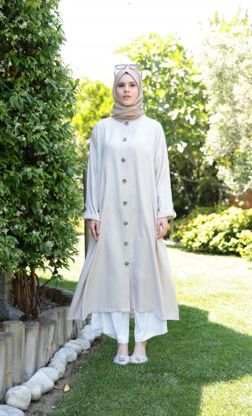 DÜĞME DETAY VERA TRENCH - TAŞ