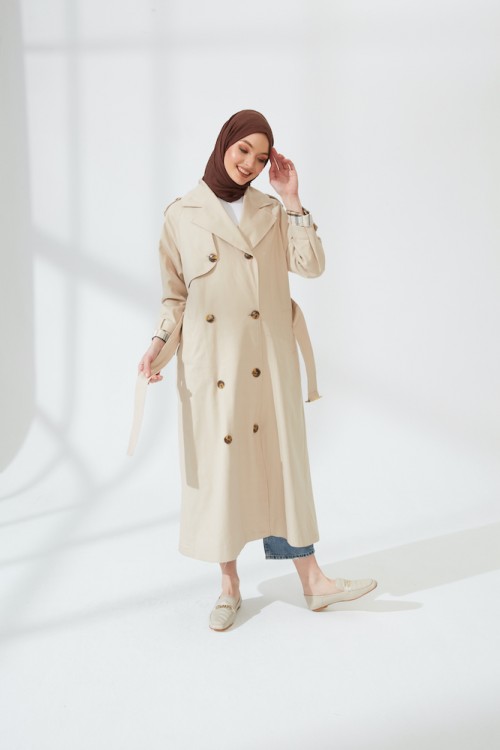 RETRO TRENCH BEJ